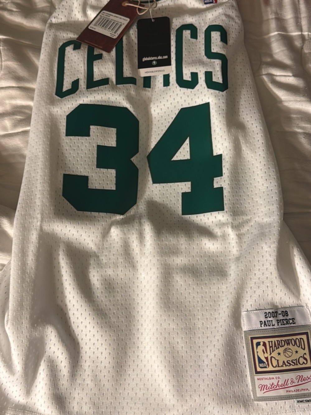 Mitchell & Ness Boston Celtics #34 White & Green Jersey